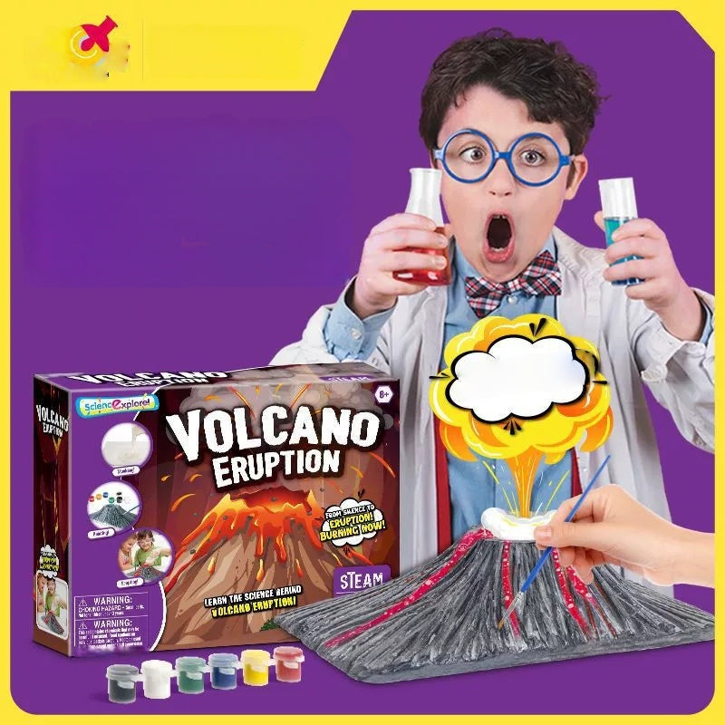 Make Your Own Volcano Eruption Stem Kit For Kids Science Experiments For Kids Age 7 - Craft- Chemistry Gifts(Set 01)