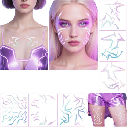 Temporary Tattoos for Kids, Kpop Cosplay Accessories, Kids Laser Tattoos for Girls Boys Face Body Christmas Costumes Cosplay Accessories Fake Hunters Tattoos (Body 6pcs)