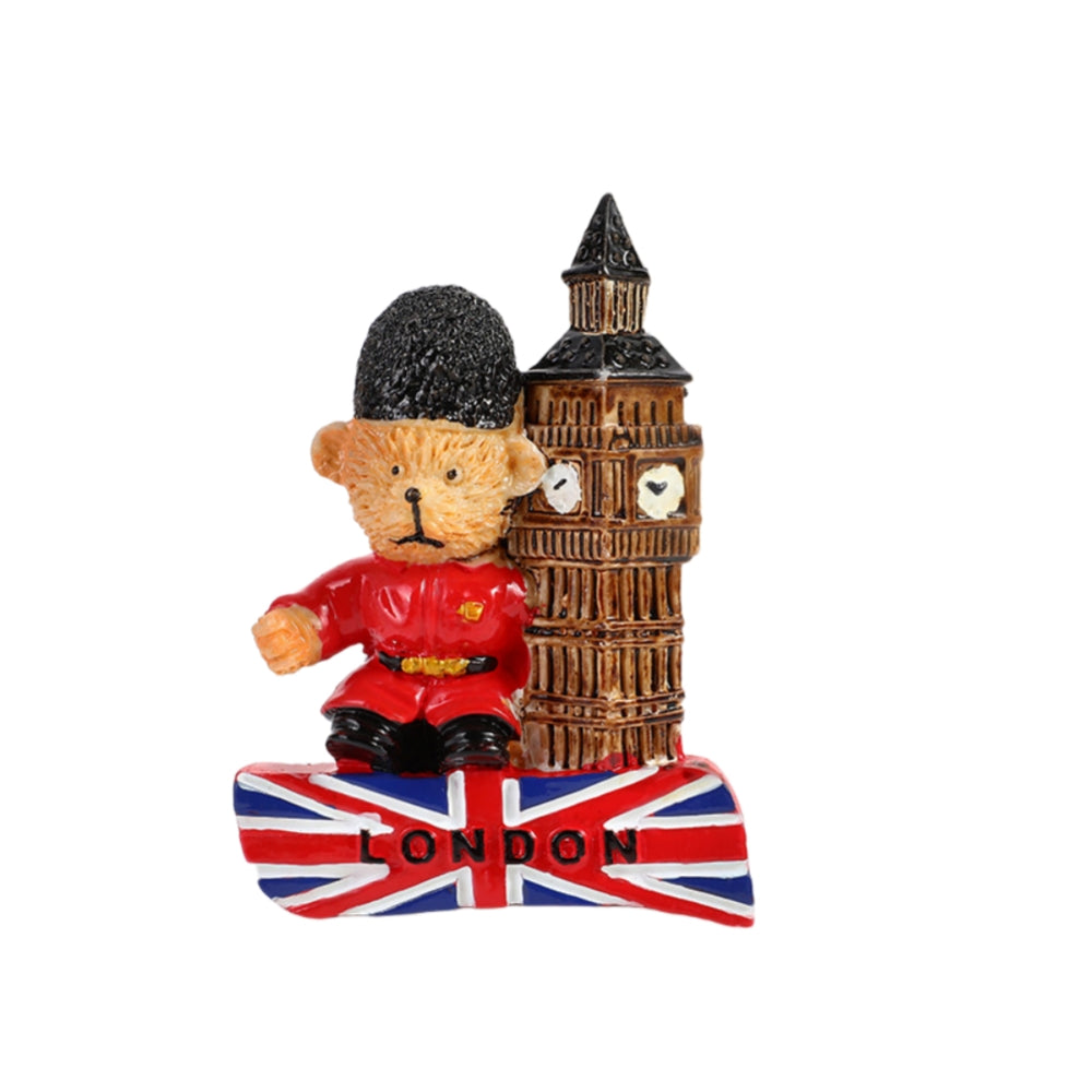 London 3D Metal Fridge Magnet London Eye Tower Bridge Big Ben Westminster Abbey Royal Guard Telephone Box Double Decker Bus England UK British Souvenir Gift (London)
