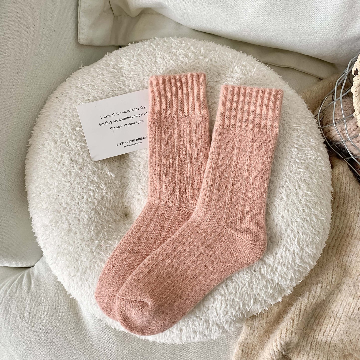 3 Pairs Ladies Thermal Socks Womens Warm Thick Heat Wool Knitting Walking Boot Hiking Socks Winter Christmas(A)