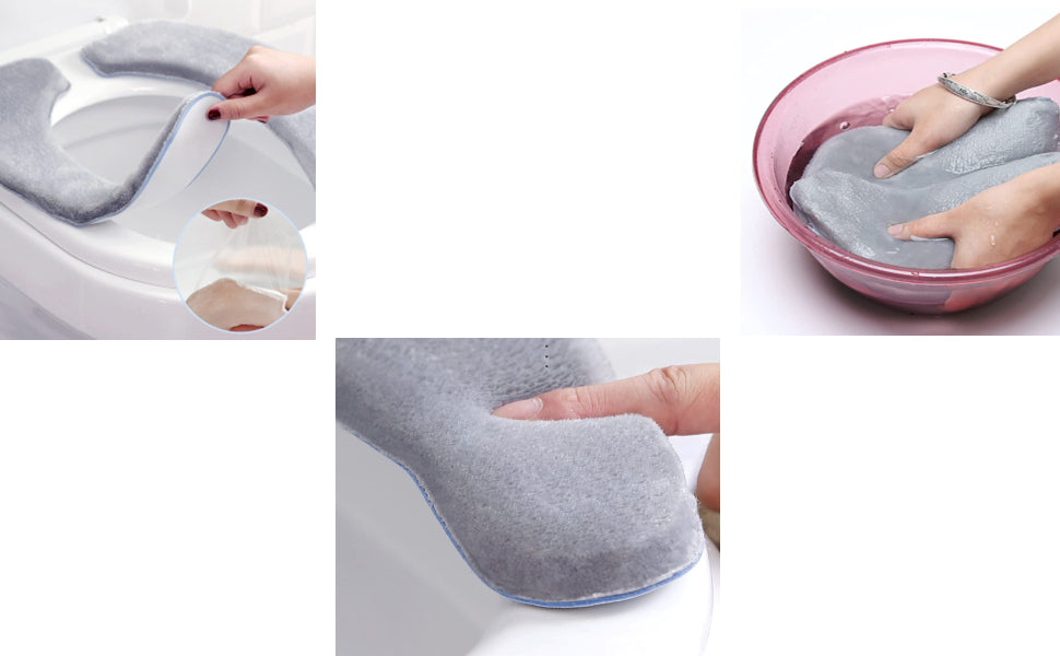 Bathroom Toilet Seat Closestool Washable Soft Warmer Mat Cover Pad Cushion Cover