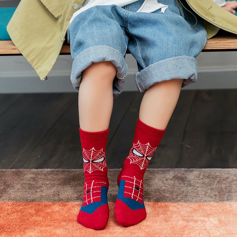 5 Pairs Toddlers Boys Kids heros Costume cotton Infant Ankle Socks 1-5 Years