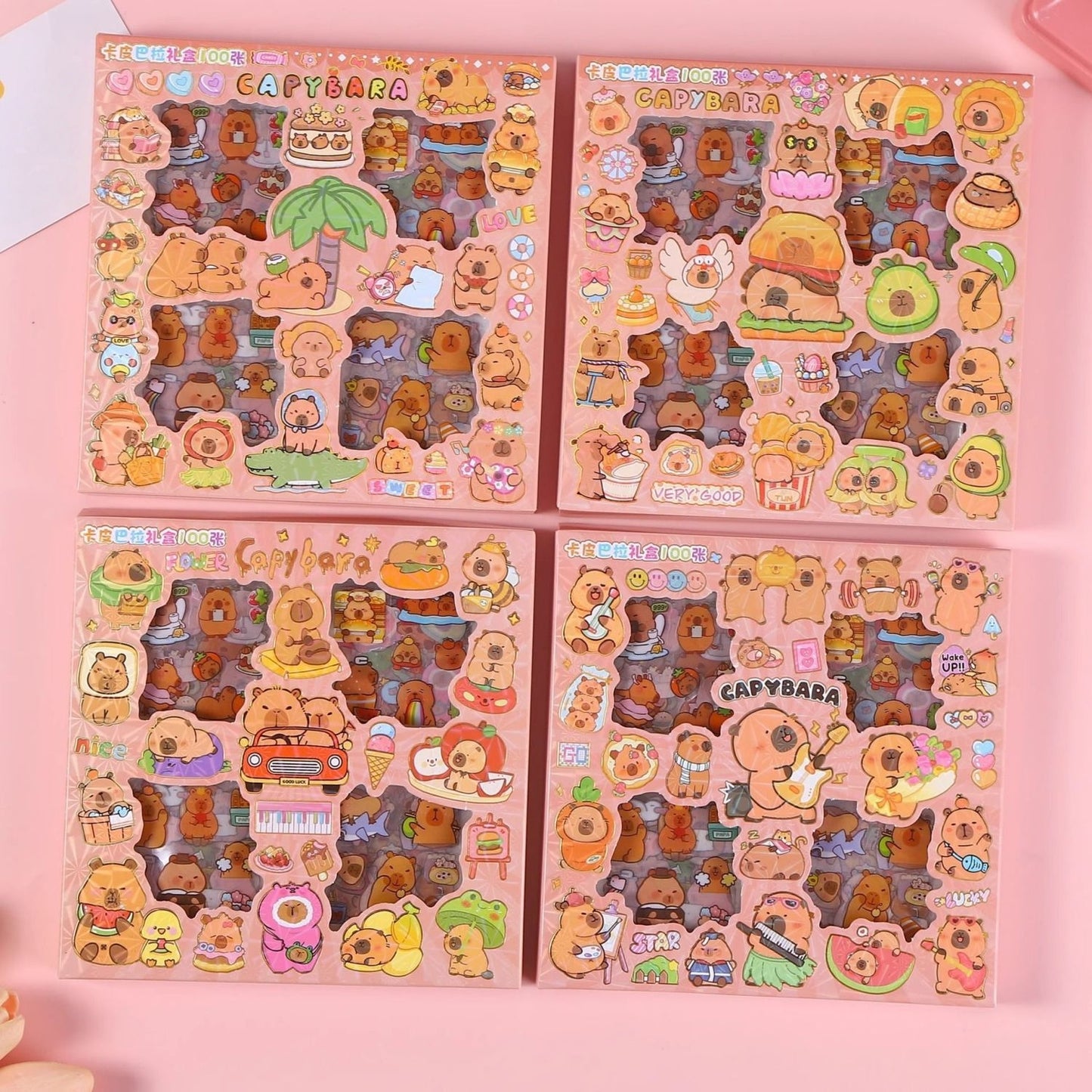 100pcs Kids Toddlers Capybara Kpop Stickers in Gift Box Party Bag Fillers Boys Girls Teachers as Reward Craft Scrapbooking (Capybara)