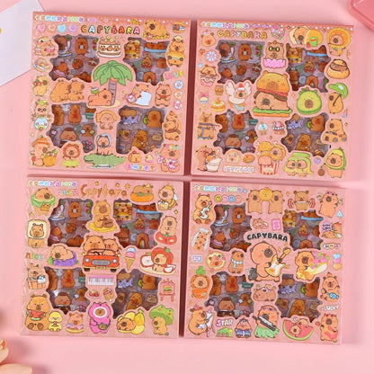 MOON 100pcs Kids Toddlers Capybara Kpop Stickers in Gift Box Party Bag Fillers Boys Girls Teachers as Reward Craft Scrapbooking (Kpop)