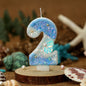 Mermaid Birthday Candles Shell Sequins Candles for Cake Blue Ocean Beach Birthday Cake Sequins Shell Number Toppers for Girls Boys Party Decorations (Blue, Number 2)
