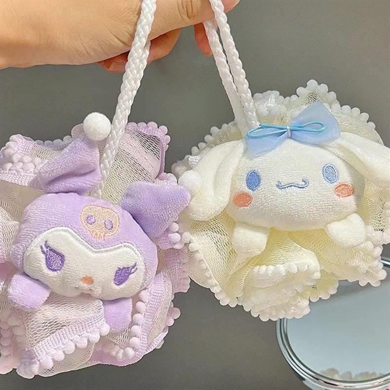 3PCS Kids Women Girls Cute Kitty Mesh Bath Shower Puff Sponge Loofahs, Children's Cartoon Bath Spong Durable Mesh Pouf Ball for Luxurious Shower Experience