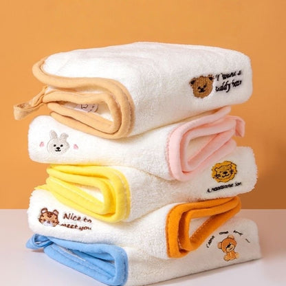 5pcs Microfibre Face Cloth Soft Kids Washcloth Towels, Multicolor Children's boys girls Facial Hand Towel, Cotton Baby Face Washer Hand Towels 25 x 25 CM (Set01)