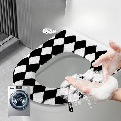Bathroom Toilet Seat Closestool Washable Soft Warmer Mat Cover Pad Cushion Cover