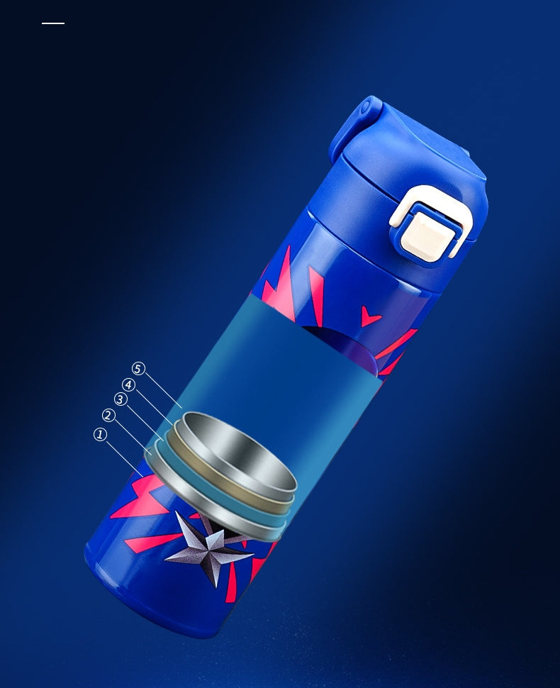 400ml Kids Elsa Water Bottles for Girls, Stainless Steel Water Bottle for School, Vacuum Insulated, BPA-Free, Leak-proof, Double-Walled, Metal Drink Bottle Hot Cold (Spiderman)