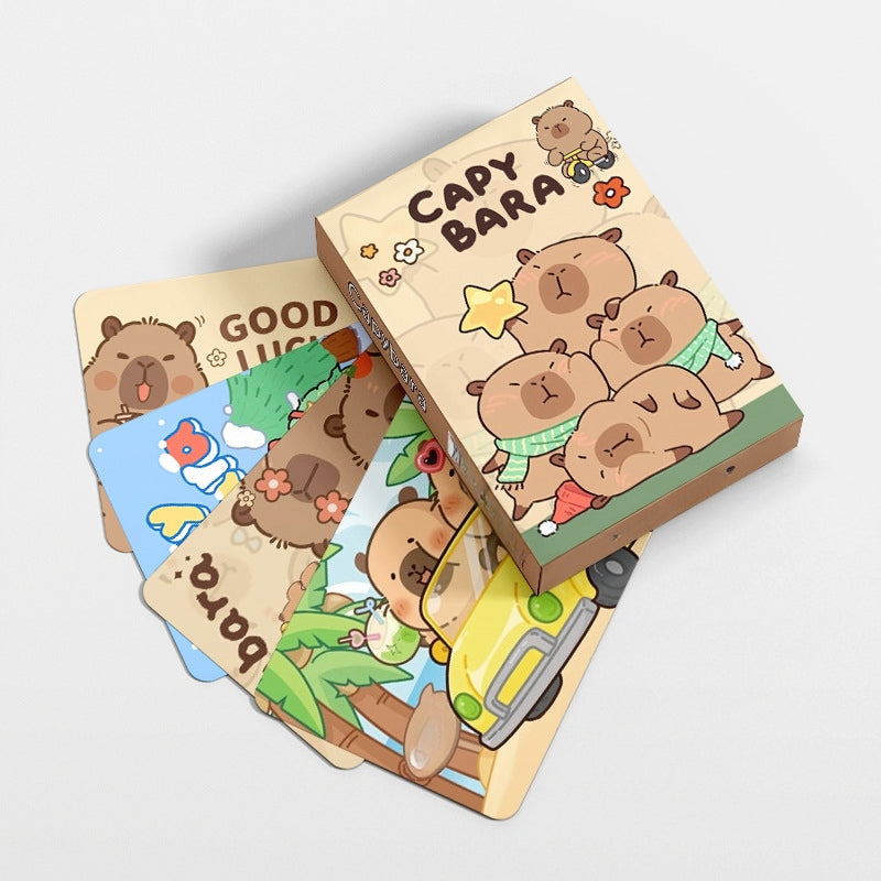 Kpop Hunters Photocards,Lomo card setwith free stickers,Waterproof Anime Character Collection Vinyl card postcards, gifts for Korean pop, anime lovers, girls (Capybara 30pcs)