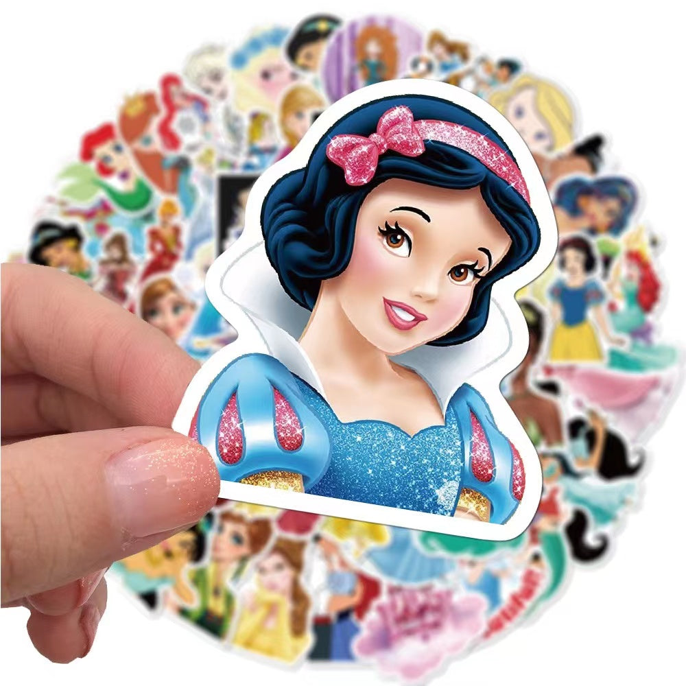 50pcs Princess Aven Superheros Toy Kids Stickers Luggage Laptop Skateboard Waterproof Party Bag Fillers Waterbottle Decal Graffiti Patches