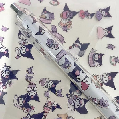 5PCS stch toy cute Gel Pen Liquid Ink Rollerball Retractable Quick Drying Extra Fine Ballpoint Premium 0.5mm Marker for Office School Stationery Supply Black