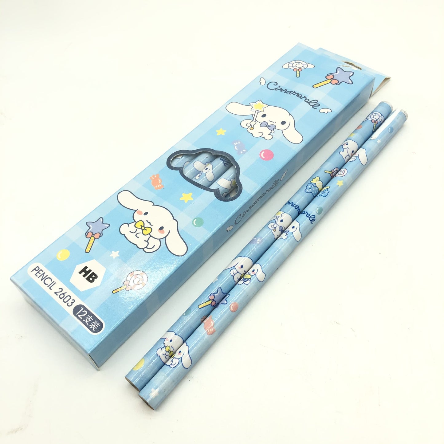 Pack of 12 Princess Spider HB Pencils with erasers Kids Children Party Bag Fillers School Office (Cinnamoroll)