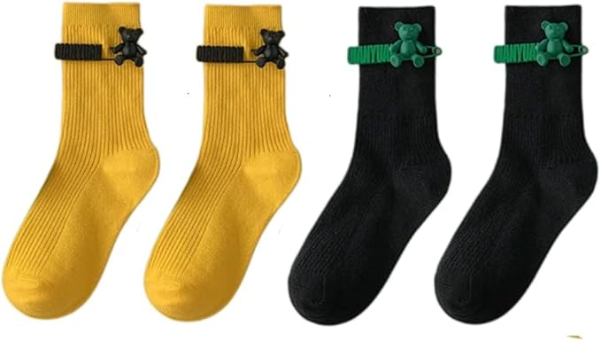 2 Pairs Boys Girls Children Kids rich cotton 3D Flower Bear ankle Socks Infant (Cotton, Set 02 M(1-3years))