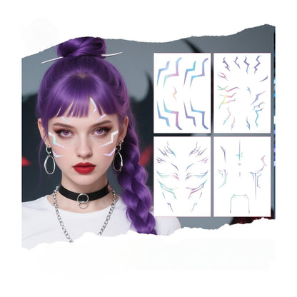 Temporary Tattoos for Kids, Kpop Cosplay Accessories, Kids Laser Tattoos for Girls Boys Face Body Christmas Costumes Cosplay Accessories Fake Hunters Tattoos (Face 4pcs) Brand: ISABELLA MOON