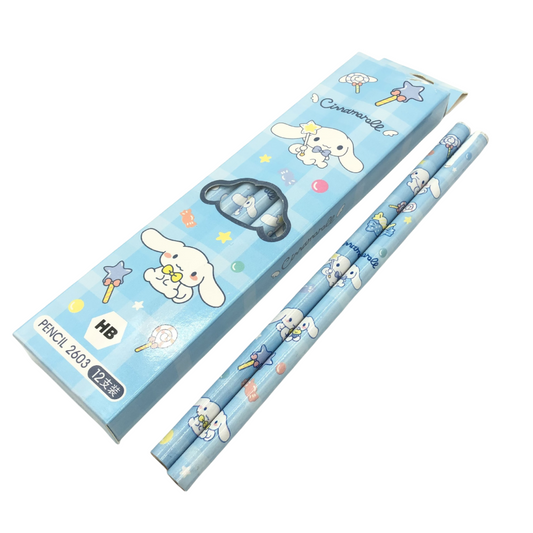 Pack of 12 Princess Spider HB Pencils with erasers Kids Children Party Bag Fillers School Office (Cinnamoroll)