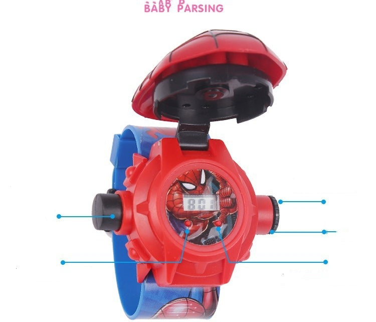 Superhero Robert Watch with 24 Super Projection Cartoon Hero Figurines Princess, Electronic Watch for Boys Girls Projector 3D (LOL)