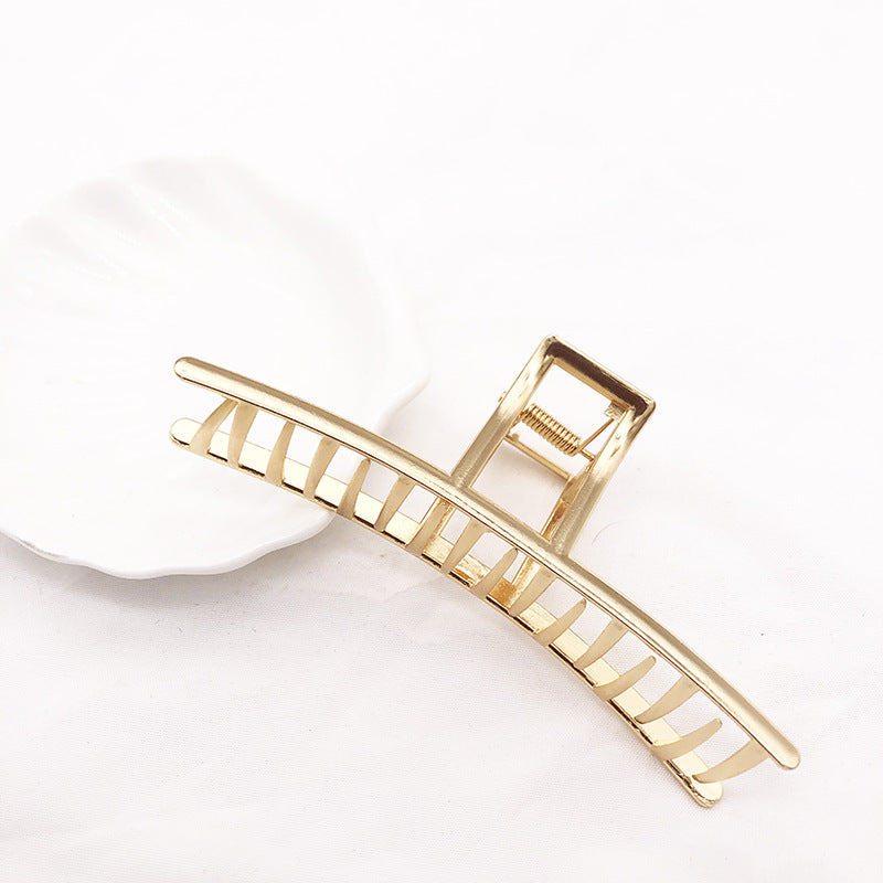 5PCS Large Brushed Metal Claw Clips Hollow Non-slip Hair Catch Barrette Jaw Clamp Hairpins for Fixing Hair Women Girls Thin Thick Hair