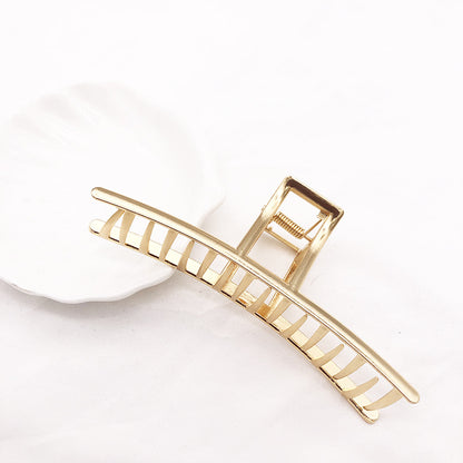 5PCS Large Brushed Metal Claw Clips Hollow Non-slip Hair Catch Barrette Jaw Clamp Hairpins for Fixing Hair Women Girls Thin Thick Hair