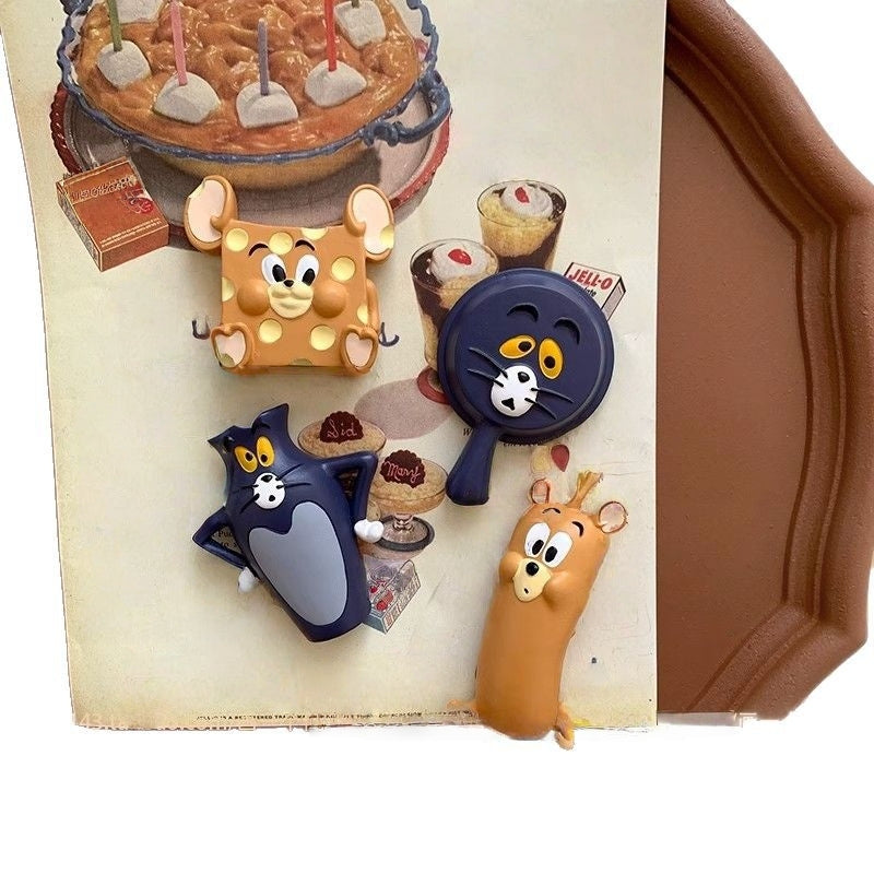 Resins Dachshund Cats dogs Magnets For Fridge Or Whiteboard Fun And Functionality Cartoon Animal Refrigerator Sticker Decors (Cat 4pcs)