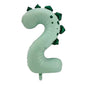 40'' Dinosaur Number with Bow Balloon, Self Inflating Foil Light Pink Set 0-9, Pastel Pink Helium Balloon for Girls Birthday Party Decorations Anniversary Supplies (Dinosaur, Number 2)