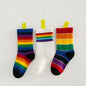 3 Pairs Kids Girls Boys ankle socks Rich Cotton Fashion Rainbow Stripe Breathable Lightweight Sport Socks Trainer Socks infant (Colour1 S(1-3years))