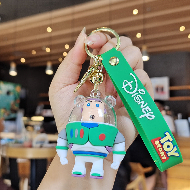 2PCS Buzz Keyring Keychain  School bag Ornament Key Ring Decoration Cute Gifts for Women Girls Boys Pendant Key Chain Jewelry Gift For Kids (C)