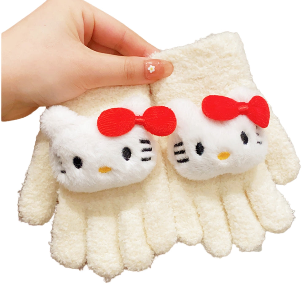 Full Finger Gloves Elsa Winter Knit Warm Mittens Soft Lined Fleece Thermal Outdoor Stretchy Gloves for Kids boys girls