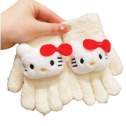 Full Finger Gloves Elsa Winter Knit Warm Mittens Soft Lined Fleece Thermal Outdoor Stretchy Gloves for Kids boys girls