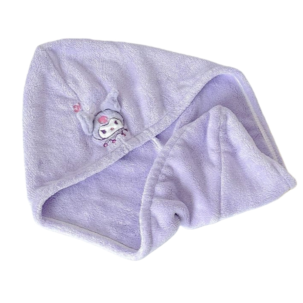 Bath Caps Coral Velvet Quick Dry Head Towel Cap Microfibre Hair Towel For Women and Girls, Absorbent Hair Drying Wrap Towel, Wet Kids Hair Dry Turban Wrap (Cinnamoroll)