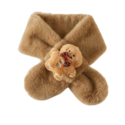 Kids Winter Beanie Scarf for 2-10 Years Old Boys Girls Christmas reindeer snowman santa tree Rabbit Capybara Cat Outdoor Warm Fleece Lined Thermal Knit Fluffy Pom(C)