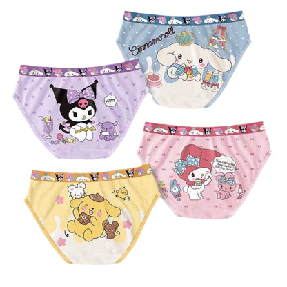 4 Pack Girls Kids Underwear Toddler Briefs Shorts Pants Cotton underpants Box Gift Set(3-4 Years)