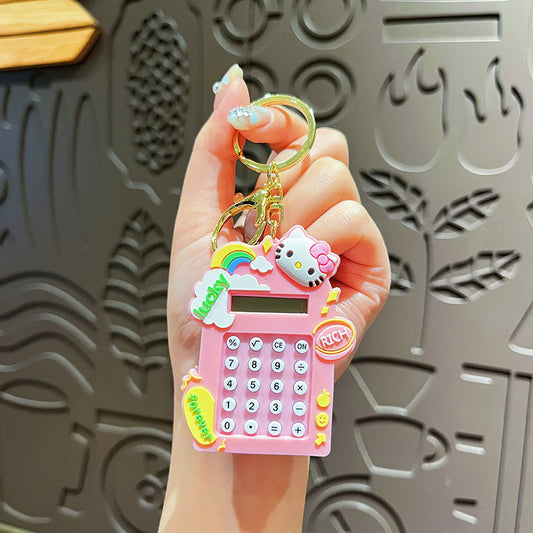 Pocket Calculator, Classic and advanced functions, Desktop Calculator with Large LCD Display and Sensitive Button,Standard Function for Office, Home, School (Hello Kitty)