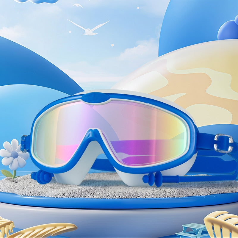 Comfortable Anti-fog Swimming Goggles with case Waterproof UV Protection For Kids Boys Girls Soft Silicone Seals For Comfort Perfect For Lap Triathlon Training & Aquatic Sports（G）