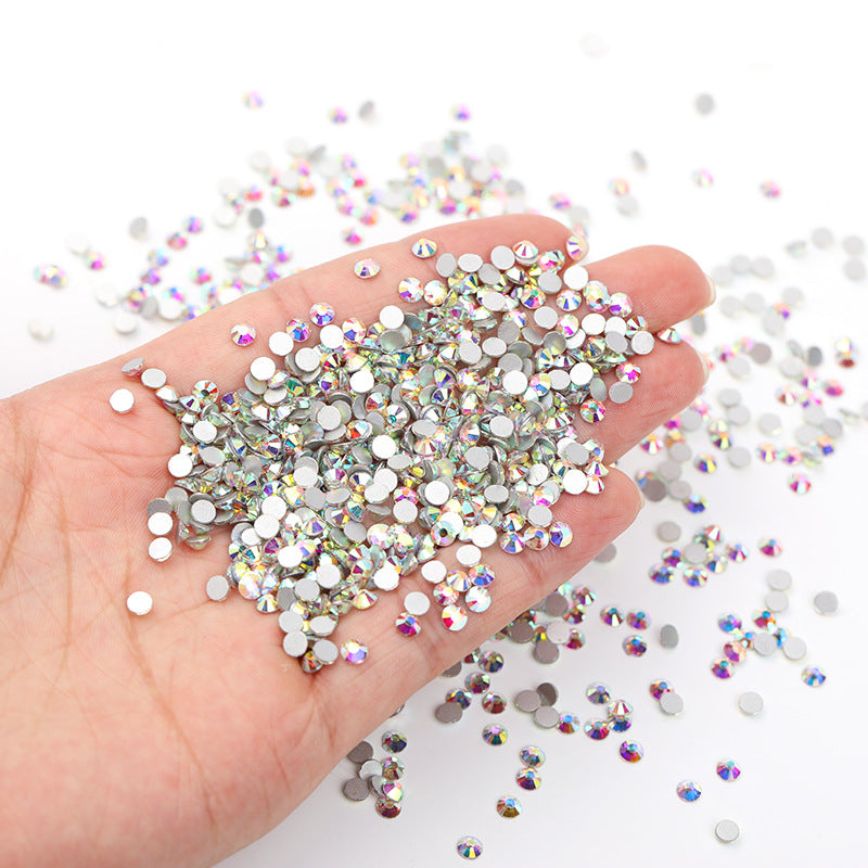 1440 Pieces Flat Back Gems Round Crystal Rhinestones SS6 2.0mm Diamante Rhinestones Crafts Nail Face Art Clothes Shoes Bags DIY (Crystal AB)