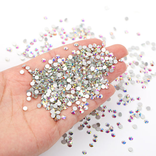 1440 Pieces Flat Back Gems Round Crystal Rhinestones SS6 2.0mm Diamante Rhinestones Crafts Nail Face Art Clothes Shoes Bags DIY (Crystal AB)