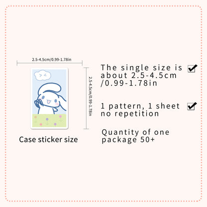 50pcs Princess Aven Superheros Toy Kids Stickers Luggage Laptop Skateboard Waterproof Party Bag Fillers Waterbottle Decal Graffiti Patches(Cinnamoroll)