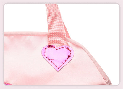 Girls Kids Children Ballet Dance Bag, Pink Ballerina Handbag Tote Gymnastics Sports Duffel Bag, Crossbody Shoulder School Bag Light Weight Carry-on Luggage