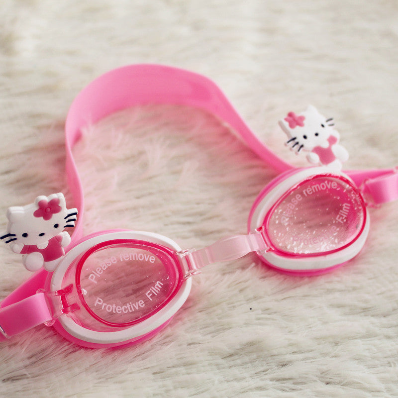 Kids Swimming Goggles Safe Soft Silicone Cap Hat Anti-Fog Waterproof No Leaking Crystal Clear Swim Goggles for Kids Children Boys Girls and Teens Age 3-15