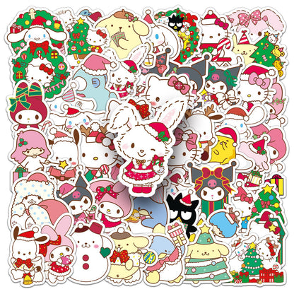 50pcs Princess Aven Superheros Toy Kids Stickers Luggage Laptop Skateboard Waterproof Party Bag Fillers Waterbottle Decal Graffiti Patches(hello kitty)
