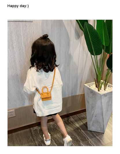 Shoulder Bag Girls Kids Children Handbags Portable Mini Coin Purse Messenger Crossbody Bag PU Mini Flip Bag Makeup Accessories Bags Gift Travel Holiday little small 9 * 4 * 13