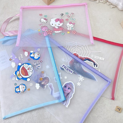 5PCS Plastic Wallets A4, 5 different designs Plastic Folders Popper Folder with Snap Closure, Lightweight Wallets for Document Office School Organization for Kids Adults