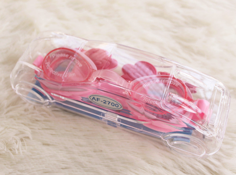 Kids Swimming Goggles Safe Soft Silicone Cap Hat Anti-Fog Waterproof No Leaking Crystal Clear Swim Goggles for Kids Children Boys Girls and Teens Age 3-15