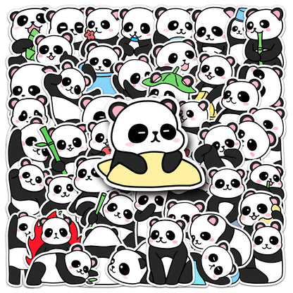 50pcs Princess Aven Superheros Toy Kids Stickers Luggage Laptop Skateboard Waterproof Party Bag Fillers Waterbottle Decal Graffiti Patches(Panda)