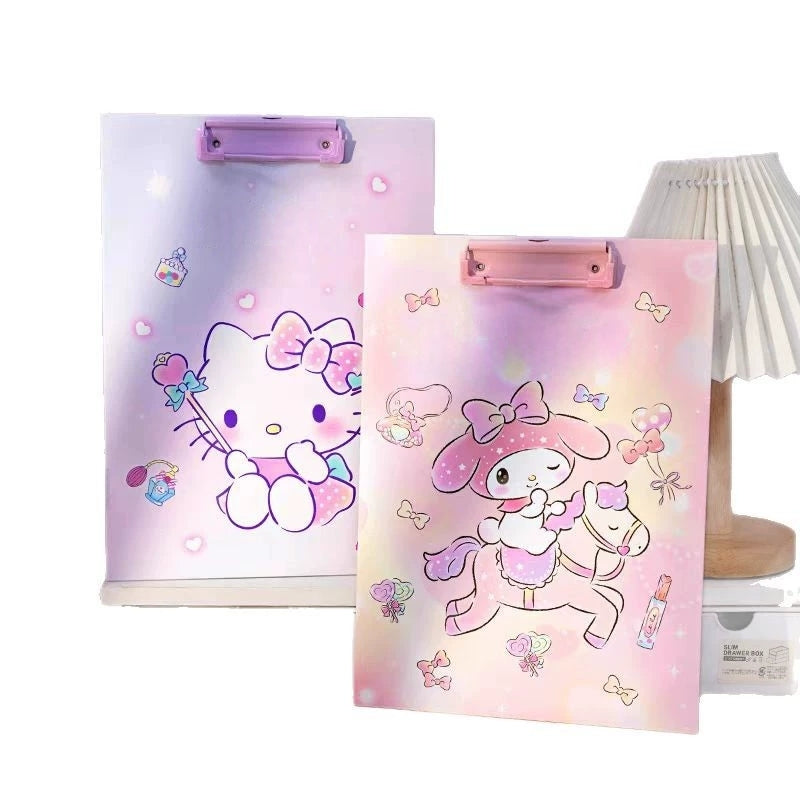 Wooden Clipboards Strong12.5 x 9 Inch A4 Size MClipboard Clipboards, Lightweight Wallets for Document Office School (Hello kitty, A4)