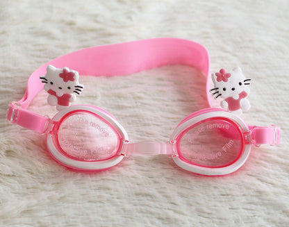 Kids Swimming Goggles Safe Soft Silicone Cap Hat Anti-Fog Waterproof No Leaking Crystal Clear Swim Goggles for Kids Children Boys Girls and Teens Age 3-15