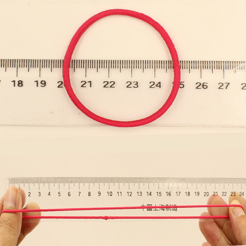 50Pcs Girls Women 2.5mm Thin School Uniform Endless Hair Elastics Bobbles Hair Ties Bands Ponios Ponytail Holders (Yellow)