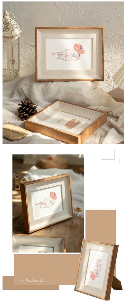 Photo Frame Beech Wood Picture Frames for Desk Wall Oak Walnut Frames Decor Family Friends Gifts 4x6 8x6 7x5 Portrait & Landscape (Wood 10x8（20.3 * 25.3CM）)