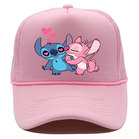 Kids Cotton Baseball Cap Hat for Boys, Boys Caps Perfect for Outdoor Sunny Days Sun Hat 3+ Years(Pink Stitch)