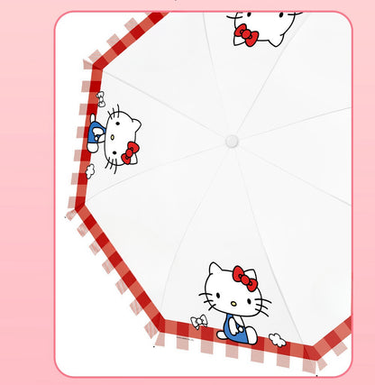 Umbrella for  Teens Kids Folding Telescopic UV Protection Umbrella Lightweight Travel School Work Gifts Girls Boys(Hello kitty)